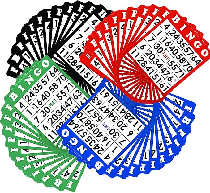 Regal Bingo - Bingo Cards and Reusable Chips Bingo Game Set - 50 Standard Playing Cards, 50 Calling Cards & 500 Multicolored Bingo Chips (50 Mixed Set)