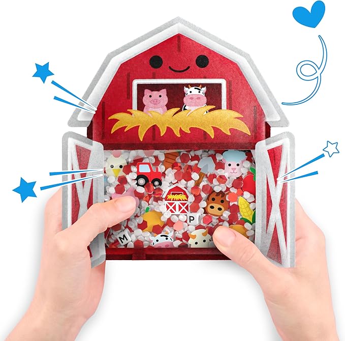BIZYBOO - The Original Seek & Find Plush - Hidden Object Search Problem Solving Educational Matching Game for Kids 2 and Up (Ol' Red)