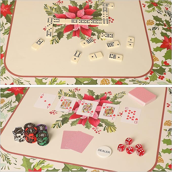 Large Yellow Mahjong Mat with Black Carrying Bag, Anti-Slip, Noise-Reducing Table Cover for Mahjong, Poker, Board Games, Dominoes, and Card Games (31.5” x 31.5”)