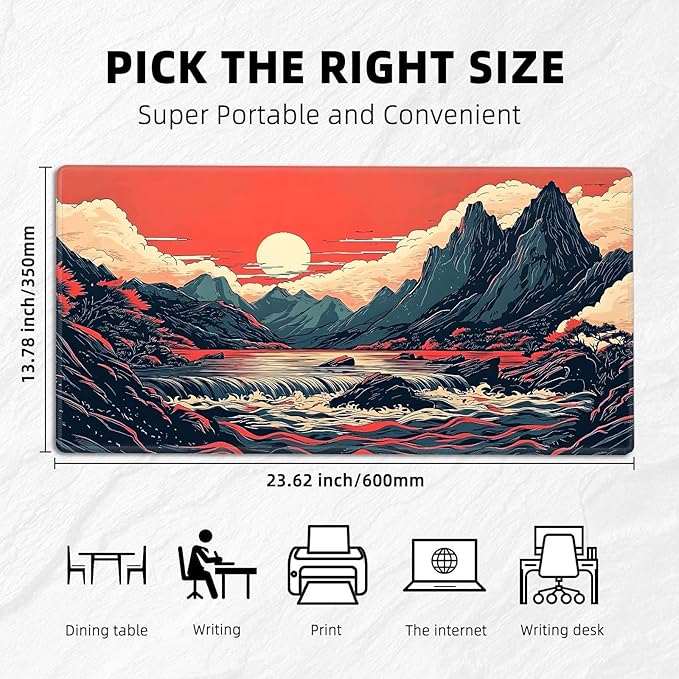 for MTG Playmat with Zones Storage Bag, for TCG Playmat and Playing Card Mat for Magic Board Games, Moutains Non-Slip Stitched Edges Game Mat, Rollable Foldable Card Playmats