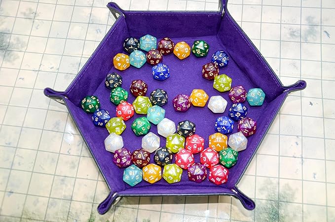 SmartDealsPro 50-Pack D20 20 Sided Dice Polyhedral Dice with Pouch for DND RPG MTG Table Game (D20, Glitter Color)