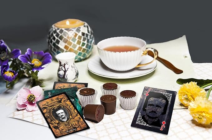 Creanoso Edgar Allan Poe Playing Cards (4-Deck) - Poker Size Standard Deck Cards for Blackjack, Euchre, Canasta, Pinochle Card Game, Casino Grade – Stocking Stuffers Gift for Men & Women, Teens