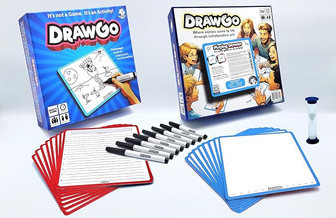DRAWGO - Perfect for Family Game Night | Creative Drawing and Storytelling Activity | Fun Family Games | Board Games | Party Games for Adults and Kids | Ages 7+ | Replayable and Easy to Learn