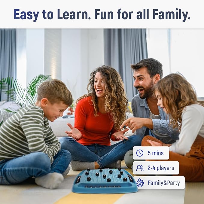 Magnetic Chess Game – Interactive Magnet Game for All Family, Magnetic Chess Set for Kids and Adults with Tabletop Board, 42 Magnet Stones and Punishment Wheel – Suitable for Gifting and Travel
