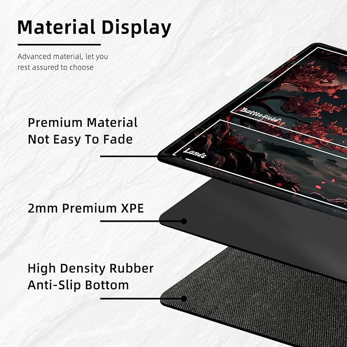 for MTG Playmat with Zones Storage Bag,for TCG Playmat and Playing Card Mat for Magic Board Games, Pagoda Non Slip Stitched Edges Game Mat, Rollable Foldable Card Playmats