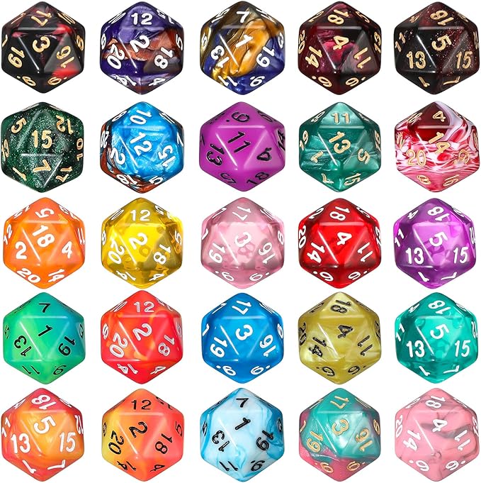 100 Pieces Polyhedral Dice Set with Black Pouch Polyhedral Dice Compatible with RPG MTG Table Games Multi Colored Assortment (20 Sided)