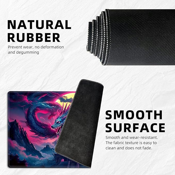 for MTG Playmat with Storage Bag, for TCG Playmat and Playing Card Mat for Magic Board Games, Non-Slip Glowing Dragon Desk Mat, Stitched Edges Game Mat, Rollable & Foldable Card Playmats