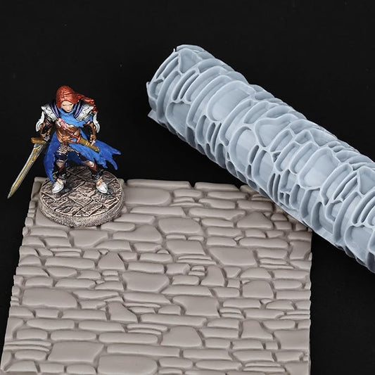 Texture Roller DND Terrain Use for Board Game TTRPG Building Tabletop Game, RPG Gaming Gift 3D Printed S411- F Undressed Stone