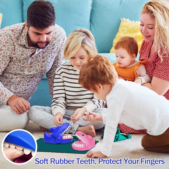 LanMa Shark Dentist Teeth Game for Kids - Shark Finger Biting Game Toy, Fun Travel Size