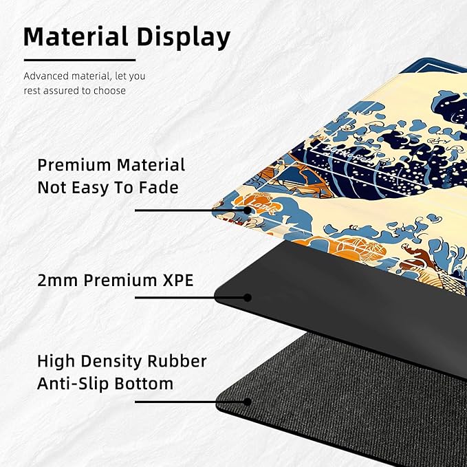 for MTG Playmat with Zones Storage Bag,for TCG Playmat and Playing Card Mat for Magic Board Games, Cat Wave Non Slip Stitched Edges Game Mat, Rollable Foldable Card Playmats