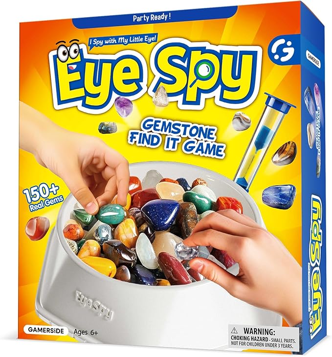 Gamerside Rocks Bingo Board Games - 150+ Rock Collection Gemstones for Kids, Educational STEM Learning Toys Science Kits, Interactive Family Board Game for Kids Ages 6+