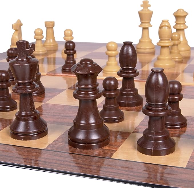 Plastic Chess Set: Premium Quality, Foldable Board with Staunton Pieces - Perfect for Travel, Kids and Adults, Suitable for Indoor & Outdoor Portable Ajedrez