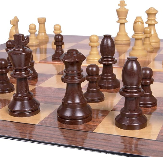 Plastic Chess Set: Premium Quality, Foldable Board with Staunton Pieces - Perfect for Travel, Kids and Adults, Suitable for Indoor & Outdoor Portable Ajedrez