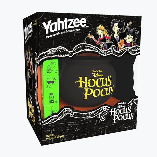 USAOPOLY YAHTZEE: Disney Hocus Pocus | Collectible Witch~'s Caldron Dice Cup Classic Family Game Based on Film Great for Night Officially-Licensed & Merchandise, Black