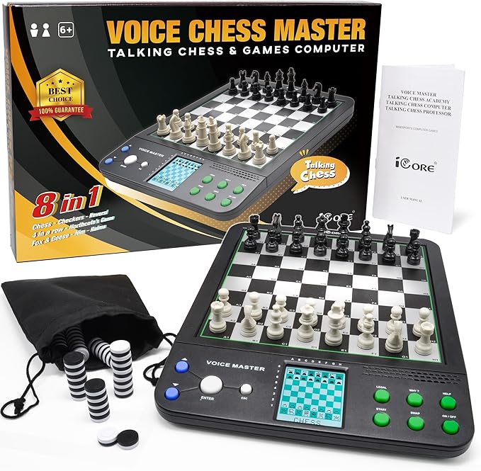 iCore Electronic Chess Set - Teach and Play with The Smart Chess Computer Game Board - Ideal for Beginners and Improving Players