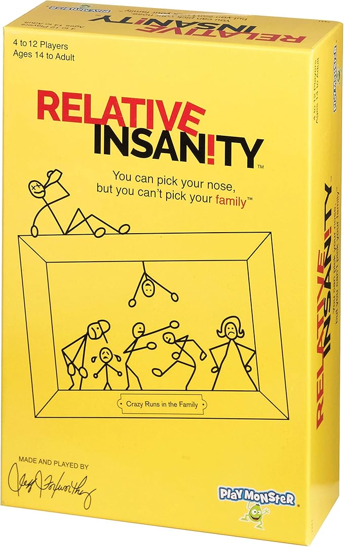 Relative Insanity, Card Games - Family Games Night, Kids Games, Laugh Till You Drop Card Games for Adults, Travel Games, Fun, Kid Games, Designed by Comedian Jeff Foxworthy, Multi-Player, Ages 14+