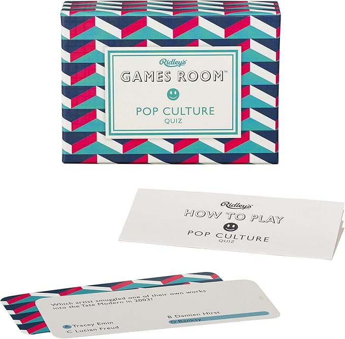 Ridley’s Pop Culture Quiz Trivia Card Game – Quiz Game for Kids and Adults – 2+ Players – Includes 140 Unique Questions Cards – Fun Family Game – Makes a Great Gift