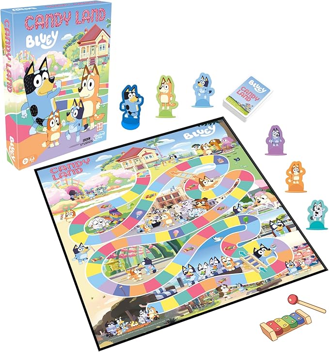 Hasbro Gaming Candy Land Bluey Edition Board Game | Ages 3 and Up | 2-6 Players | Play as Dad, Mum, Bluey, Bingo, Muffin, or Socks | Preschool Games | Kids Gifts (Amazon Exclusive)