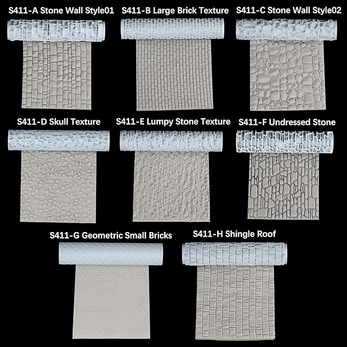 Texture Roller DND Terrain Use for Board Game TTRPG Building Tabletop Game, RPG Gaming Gift 3D Printed S411- F Undressed Stone
