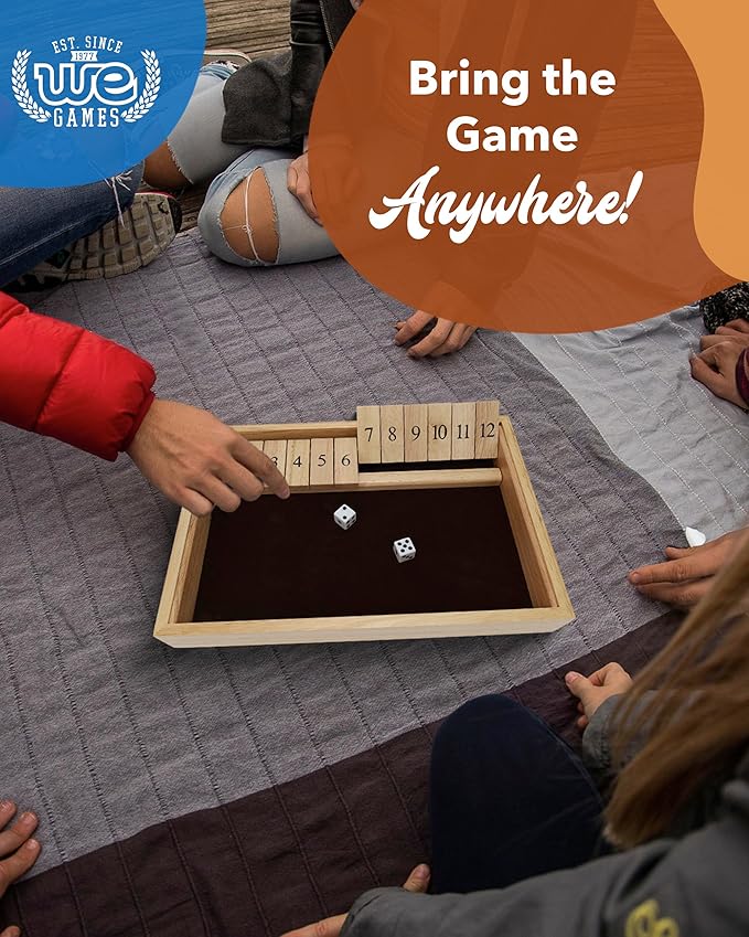 Deluxe Wood 12 Numbers Shut The Box Game