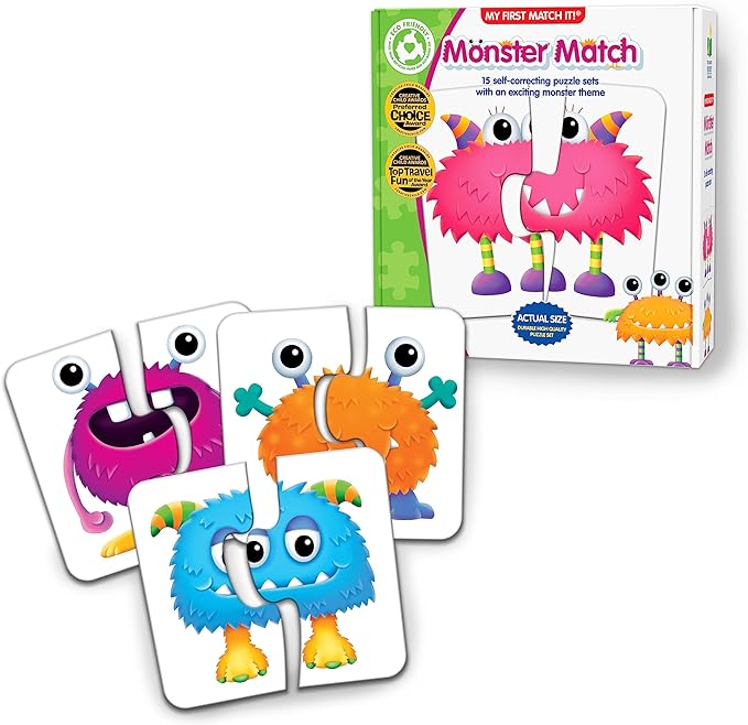 The Learning Journey: My First Match It - Monster Match - Puzzle Games for Toddlers - 15 Self-Correcting Matching Picture Game - Award Winning Toys