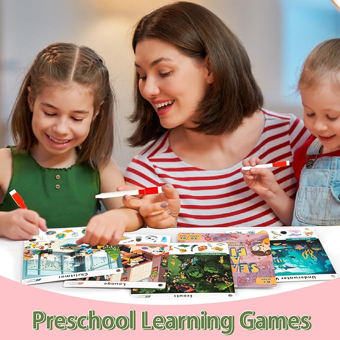 Tichgeim Search and Find Educational Game for Kids Ages 6-8, Seek and Find Games for Toddlers, Kindergarten Look and Find Activity Gifts for 3-5 Boys Girls