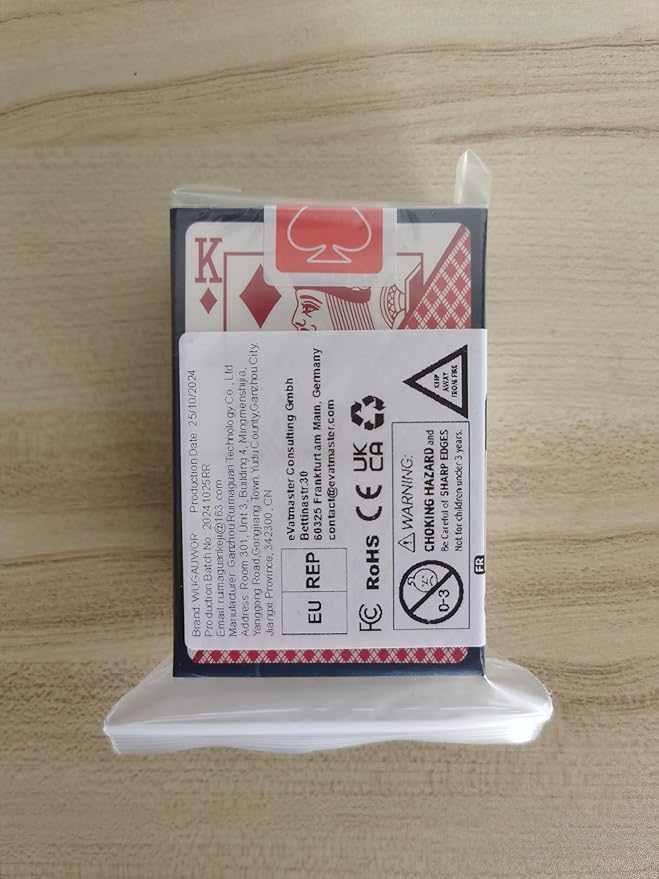 Red Plastic Playing Cards 2 Pack, Waterproof Poker Cards Professional, Deck of Cards, Standard Playing Card Decks for Texas, Go Fish, Hearts, Blackjack, Canasta Fun & Travel Card Games