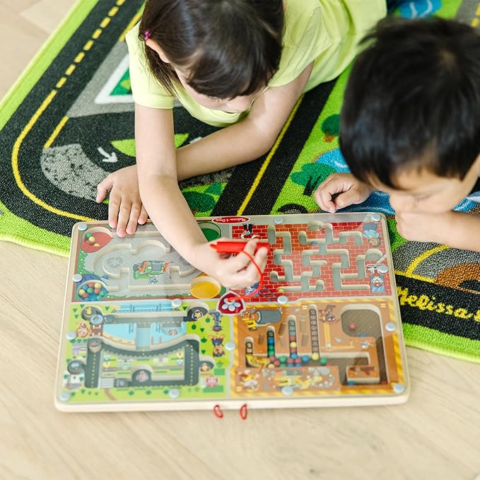 Melissa & Doug PAW Patrol Wooden 4-in-1 Magnetic Wand Maze Board - FSC Certified