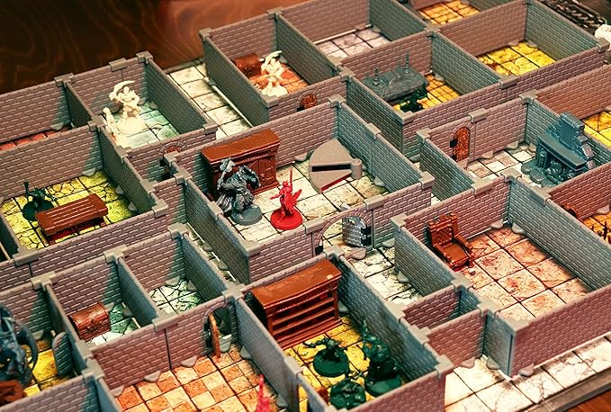 HQ Set - Board Game Supplement - Mini Dungeon Castle Cavern DND Terrain for Tabletop RPGs, Dungeons & Dragons, Pathfinder, Hero Quest and More! - by DCD (193+Pieces, 2.8sqft Full Game Board)