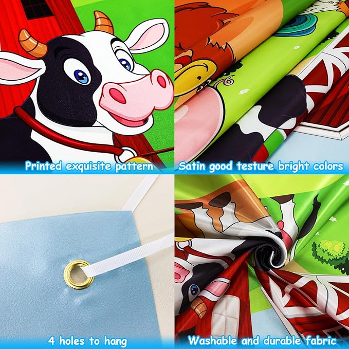Farm Animals Game, Bean Bag Toss Game with 4 Bean Bags, Farm Animal Party Decorations, Farm Animal Bean Bags for Tossing,Farm Party Favors Kids Outside Activities Farm Games for Outdoor Games