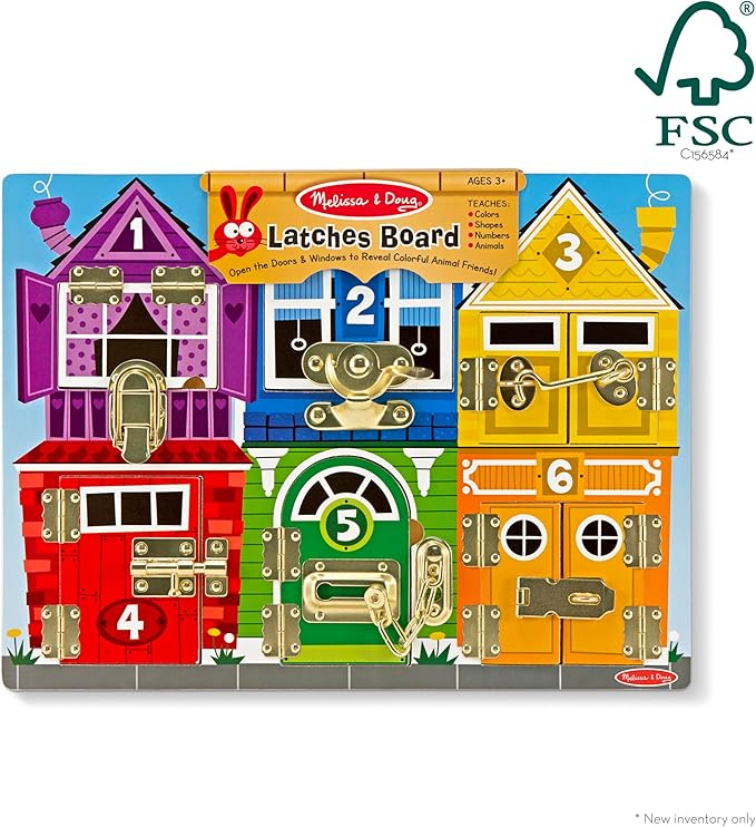 Melissa & Doug Latches Wooden Activity Board