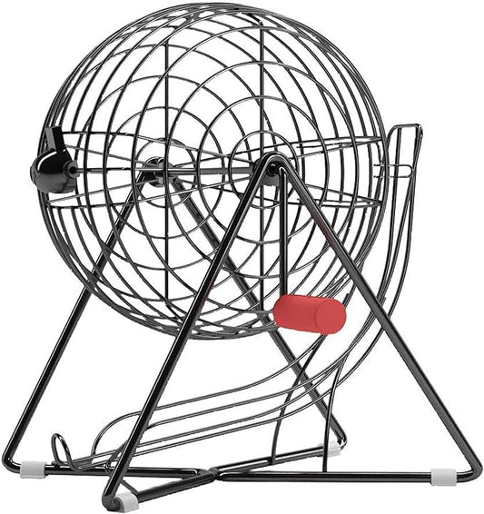 MR CHIPS Professional Steel 11" (Inch) Tall Bingo Cage Only - Mysterious Black Color