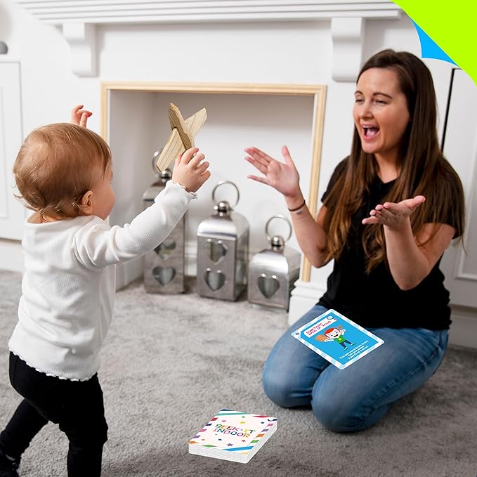 SpriteGru 56PCS Indoor Scavenger Hunt Cards, Found Items Indoor Seek and Find Card Game for for Homeschooling, Toddlers, Kids & Preschoolers, 1 Plastic Ring Included