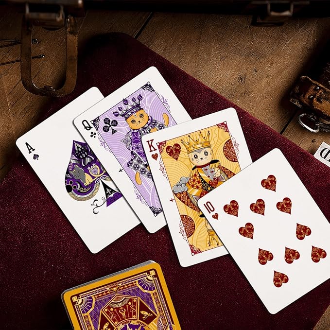 HAAKUN Witty Cat Playing Cards Cute Pet Board Games Poker Decks with Box