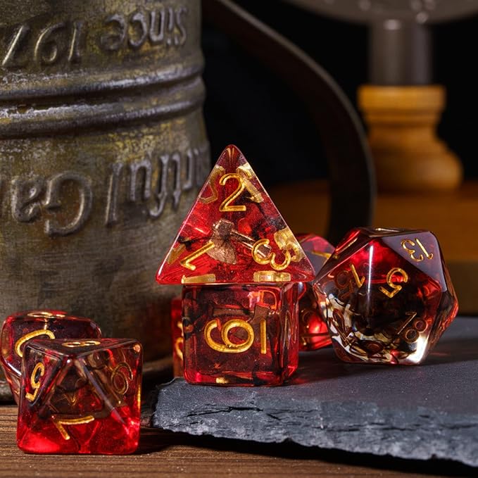 UDIXI 7PCS Polyhedral Dice Set, 7-Die DND Dice Set Filled with Axe for Role Playing Games as Dungeons and Dragons RPG Table Games?D&D (Barbarian)