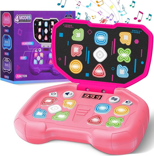 Handheld Dance Games for Kids - 4 Fun Brain & Memory & Reaction & Speed Training Pop Fidget Toys for Boys and Girls -Birthday Gifts for Age 6-12 Years Old Kids Teens Gift Ideas-W/Battery
