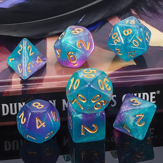 DND Polyhedral Dice for Dungeons and Dragons RPG MTG Role Playing Table Games. 7pcs