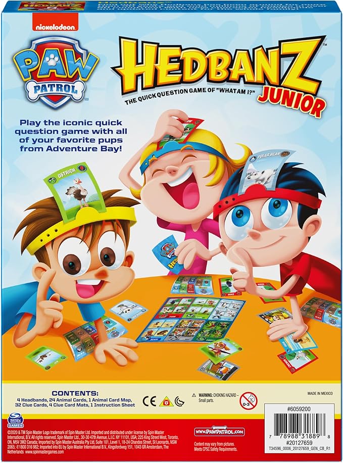 Spin Master Games, Hedbanz Junior PAW Patrol, Picture Guessing Board Game, PAW Patrol Toys, for Family & Kids, 2-4 Players for Ages 5 & Up