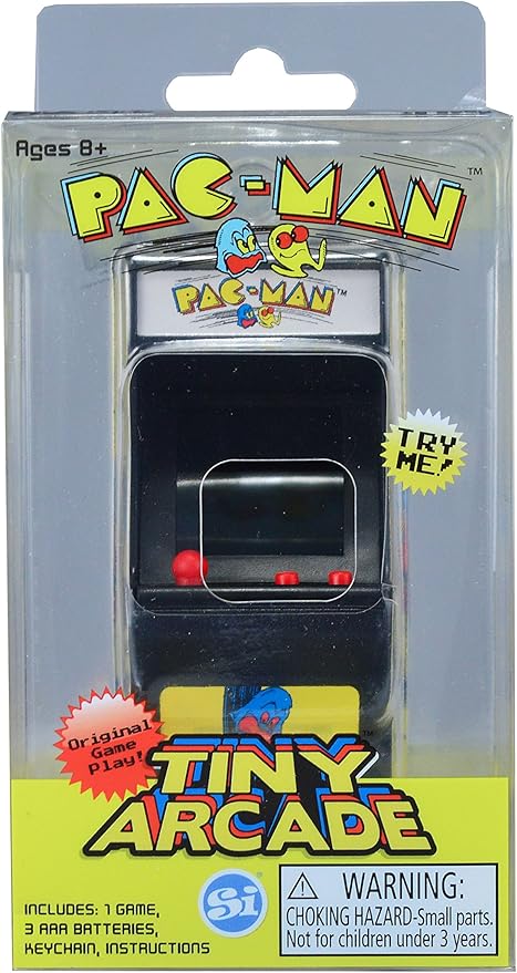 Tiny Arcade Pac-Man 3.5" Mini Retro Game - Functional Arcade Cabinet w/ Real Gameplay & Sounds - Classic Game Fits in the Palm of Your Hand (Ages 8+)