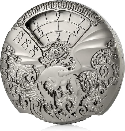 Spinner Dice DND,DNDND 7-in-1 Dragon Spinner Metal D&D Dice Set with Gorgeous Gift Box for Dungeons and Dragon and Tabletop Game (Iron)