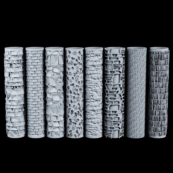 Texture Roller for RPG Terrain - Board Game Accessory - DND Miniatures and Warhammer - Enhance Your Gaming Experience S411-E Lumpy Stone Texture