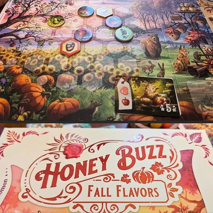 Honey Buzz Fall Flavors Standard Edition - Strategic Worker Placement Board Game Expansion Autumn-Themed Add-On for 1-4 Players, Ages 10+