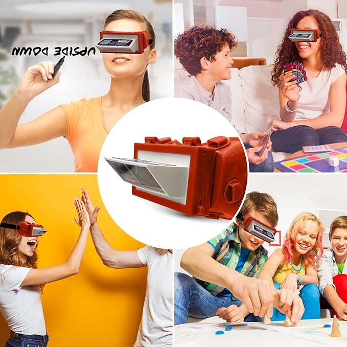 Inversion Goggles - Prism Goggles for Upside Down Challenge, 180 Degrees Universal Size Psychedelic Vision and Hilarious Fun, Lazy Glasses, Perfect for Family Party, Backyard Games and Gifts