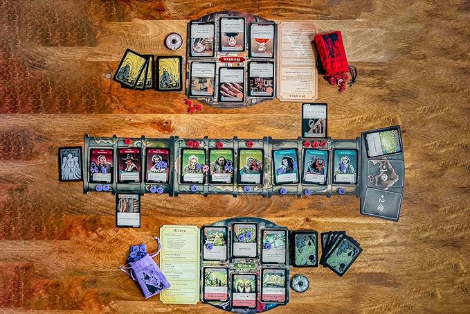 Pagan: Fate of Roanoke - Wooden Token Set, 125 Painted Game Pieces & 3 Custom Screen Printed Cloth Bags