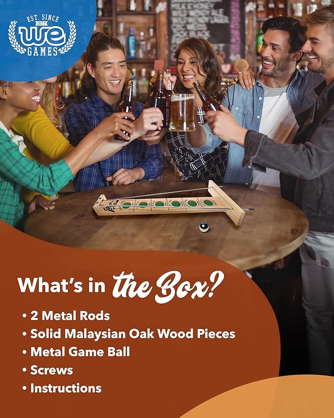 WE Games Shoot The Moon Game (20 Count), Large 18 inch Size, Solid Natural Wood, Retro Games for Adults, Classic Table Top Board Game