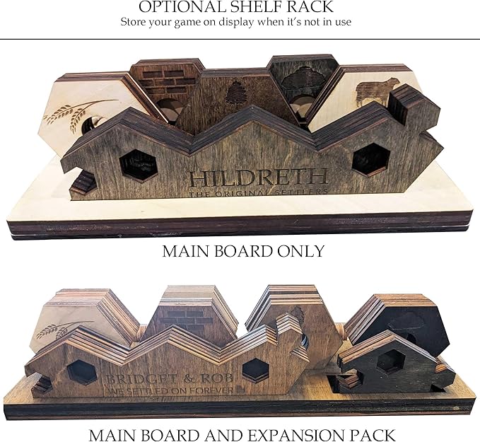 Personalized Wood Settler Game Board with Expansion Pack - 2-6 Players | Includes: Main Board and Expansion Pack