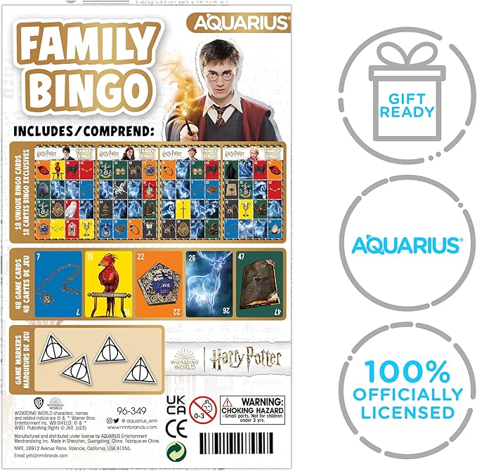 AQUARIUS Harry Potter Family Bingo Game - Fun Family Party Game for Kids, Teens & Adults - Entertaining Game Night Gift - Officially Licensed Harry Potter Merchandise