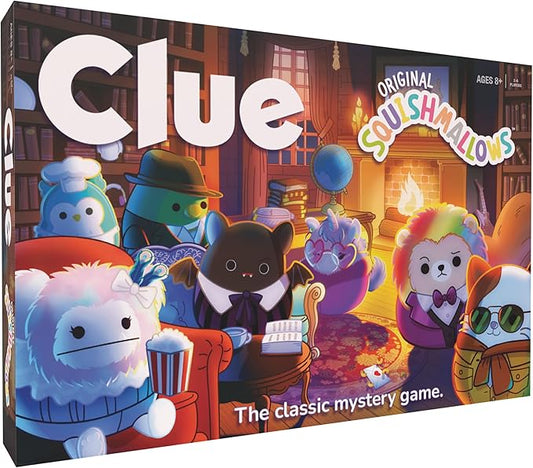 CLUE: Squishmallows Board Game| Official Squishmallows Merchandise | Collectible Clue Game Featuring Cam, Emily, Leonard, Lola and More