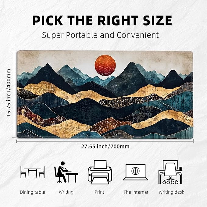 for MTG Playmat with Storage Bags, Card Playmat for TCG Card Playing Game,Rollable & Foldable for PTCG and Board Game Mat for Cards,Non-Slip Mountain Sun Desk Mat for Home Office