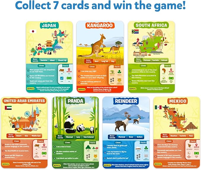 Skillmatics Guess in 10 Animals & Countries Combo, Perfect for Boys, Girls, Kids & Families Who Love Card Games, Educational Toys, Board Games, Trivia, Gifts for Ages 8, 9, 10 & Up